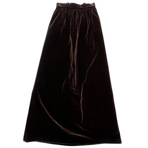 Vogue‎ Patterns Vintage 60s Handmade Brown Velvet High Waisted Maxi Skirt Size S